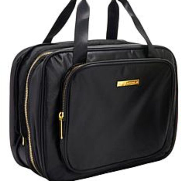 Joy Clean And Chic Expandable Toiletry Case BLACK Satin Finish NWT - Picture 1 of 14
